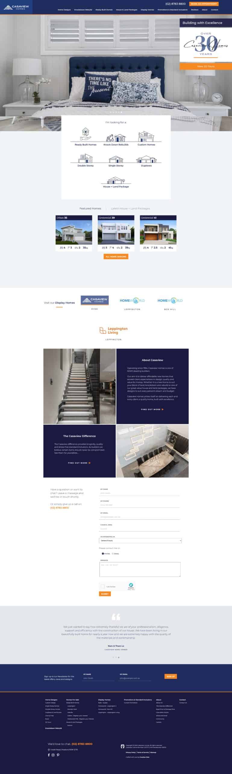 Casaview Homes website design