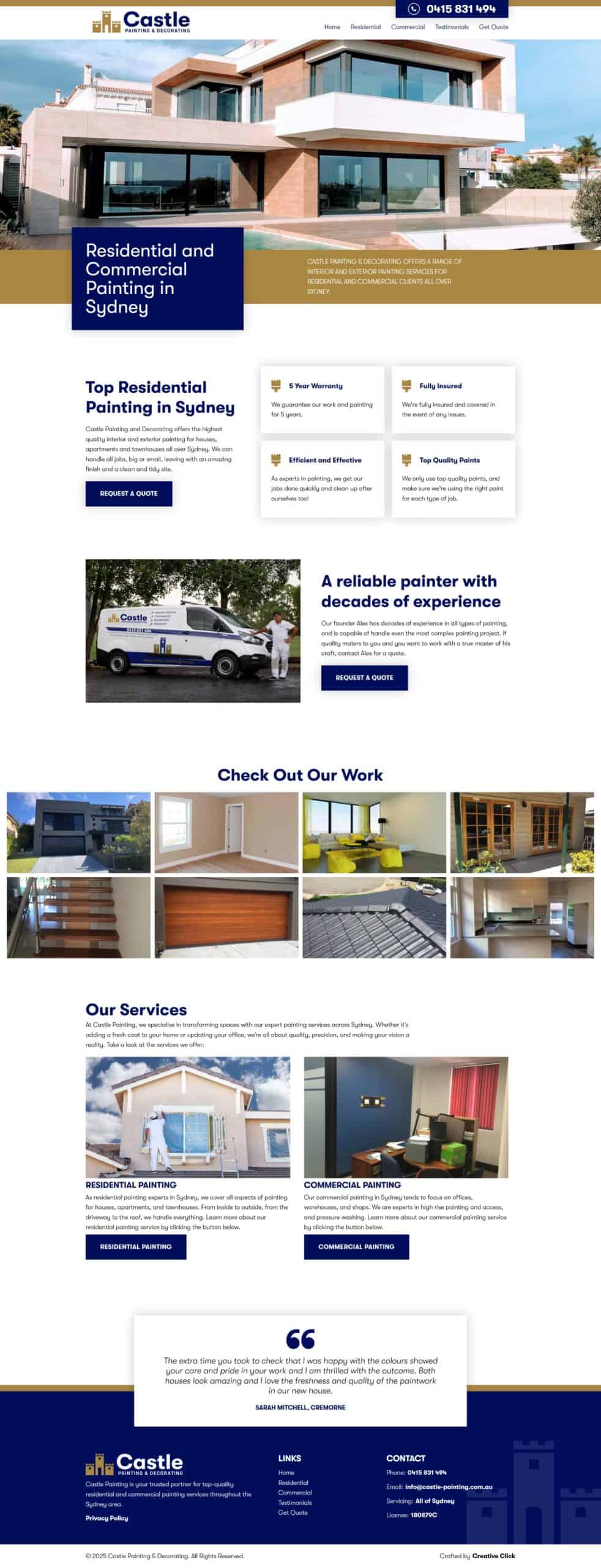 Castle Painting website design