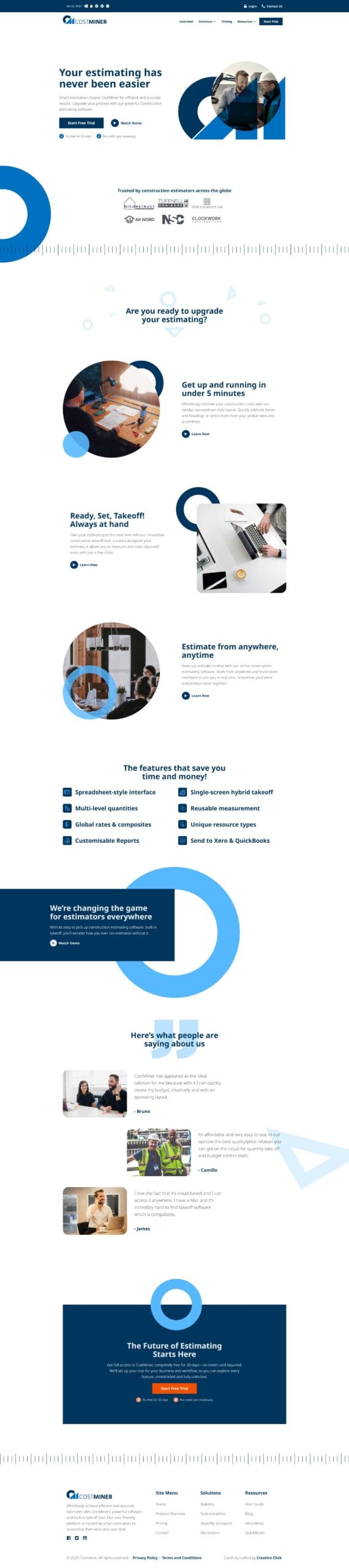 Costminer website design