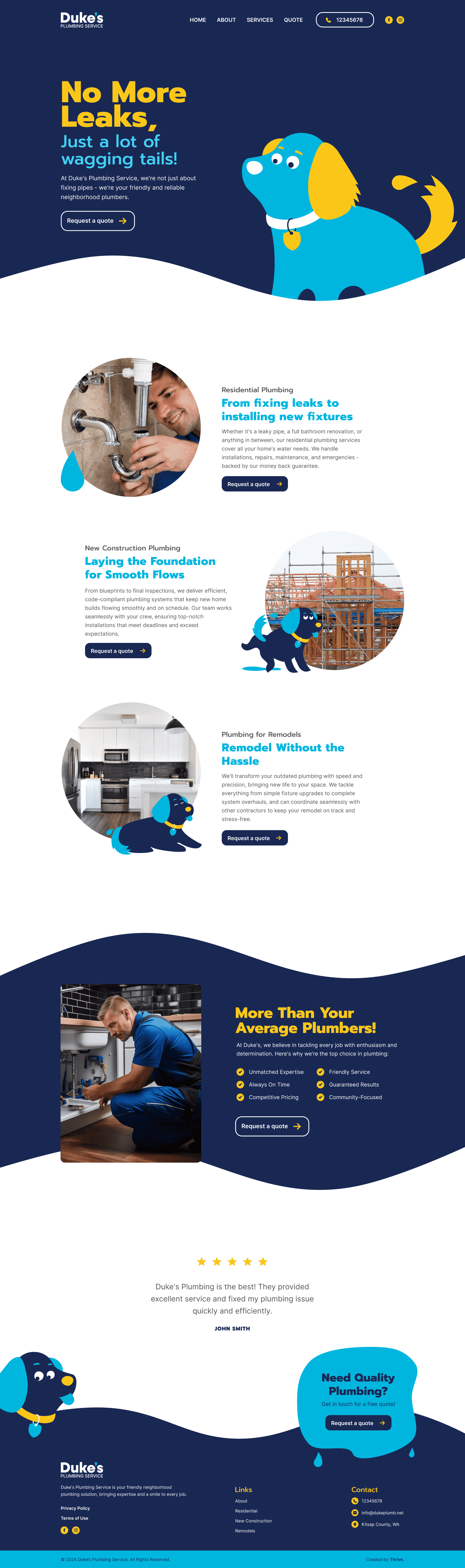 Duke's Plumbing website design
