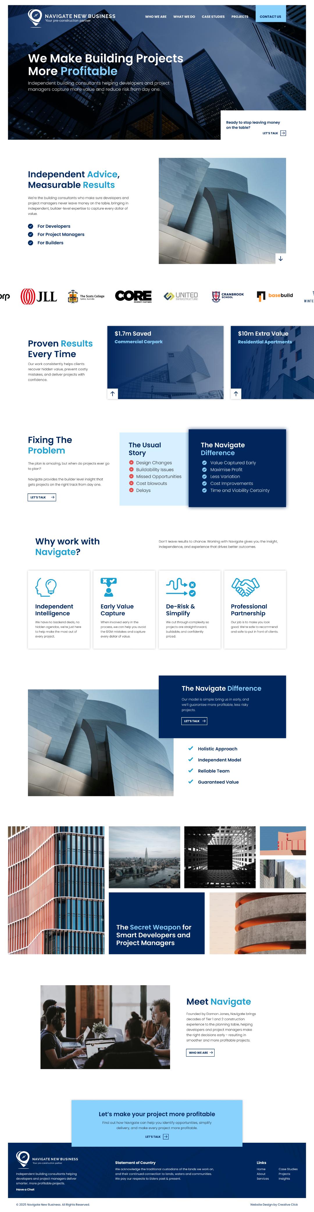 Navigate New Business website design